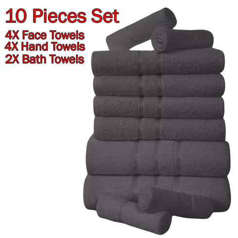 10 Piece Absorbent Cotton Towel Set